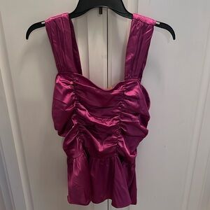 NWT Vestique Purple Satin Top Mallory Size L